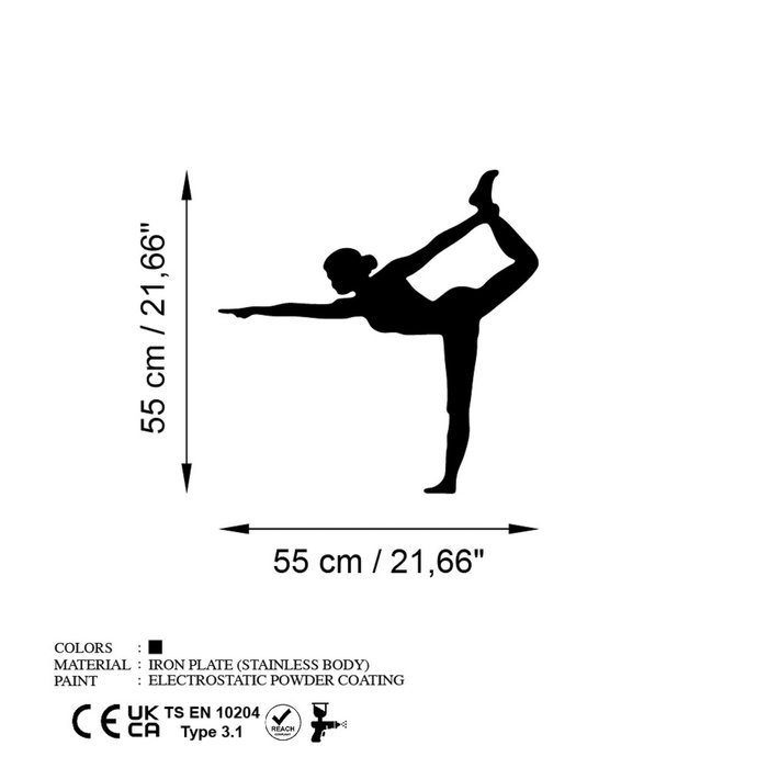 Wallity Yoga 11 Escultura de pared de metal negra Wallity Yoga 11 Escultura de pared de metal negra